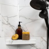 Carrara Marble Shower Shelf 14.56x7.12x2 | Qualis Ceramica | Luxury Tile and Vinyl at affordable prices