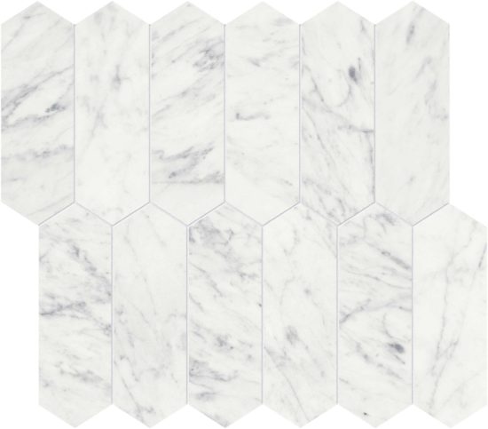 Eterna Bianco 2x6 Polished Picket Mosaic