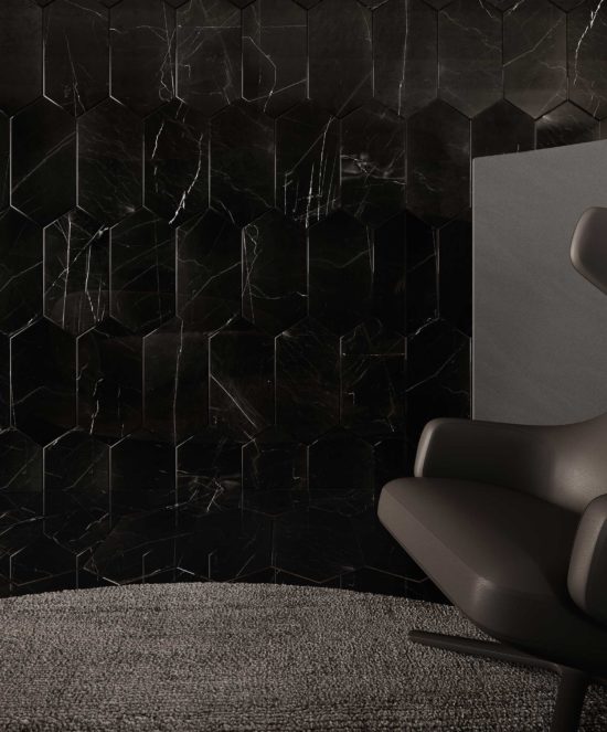 Galaxia Nero 2x6 Picket Mosaic | Qualis Ceramica | Luxury Tile and Vinyl at affordable prices
