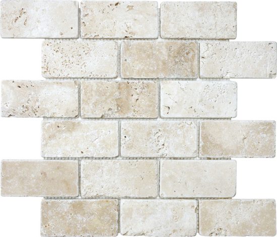 Ivory 2x4 Brick Mosaic