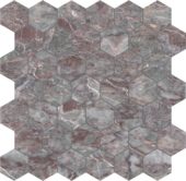 Sereno Burgundy 2 Hexagon Mosaic | Qualis Ceramica | Luxury Tile and Vinyl at affordable prices
