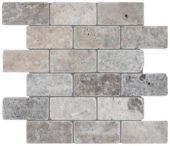 Silver Ash 2x4 Brick Mosaic | Qualis Ceramica | Luxury Tile and Vinyl at affordable prices