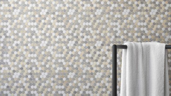 Utopio 1.25 Penny Round Dune Mosaic | Qualis Ceramica | Luxury Tile and Vinyl at affordable prices