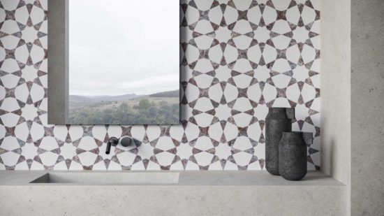 Utopio Stellar Burgundy Mosaic | Qualis Ceramica | Luxury Tile and Vinyl at affordable prices