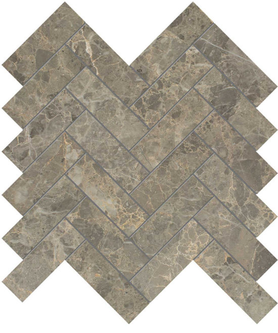 Velutto Ash 1.25x4 Herringbone Mosaic