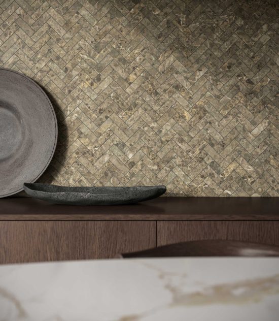 Velutto Ash 1.25x4 Herringbone Mosaic | Qualis Ceramica | Luxury Tile and Vinyl at affordable prices