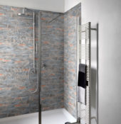 2.8"x6" Rust Industrial Linear Relief Pattern Glazed Ceramic Mosaic | Qualis Ceramica | Luxury Tile and Vinyl at affordable prices