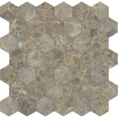 Velutto Ash 2 Hexagon Mosaic | Qualis Ceramica | Luxury Tile and Vinyl at affordable prices