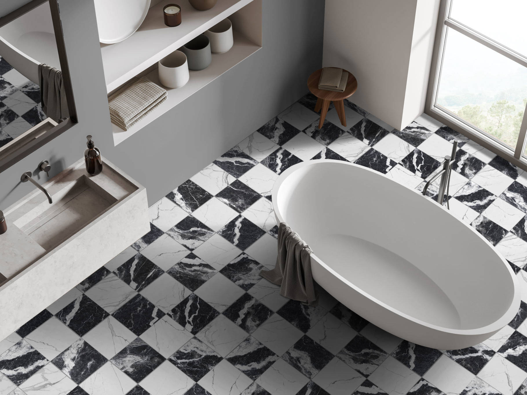 Obsession Nero & Statuario 2 | Qualis Ceramica | Luxury Tile and Vinyl at affordable prices