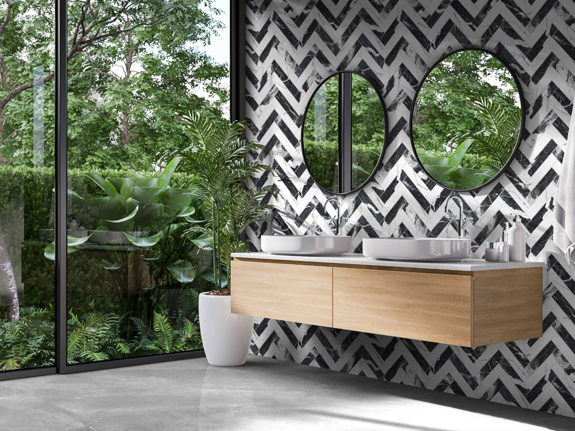 Obsession Nero & Statuario  | Qualis Ceramica | Luxury Tile and Vinyl at affordable prices