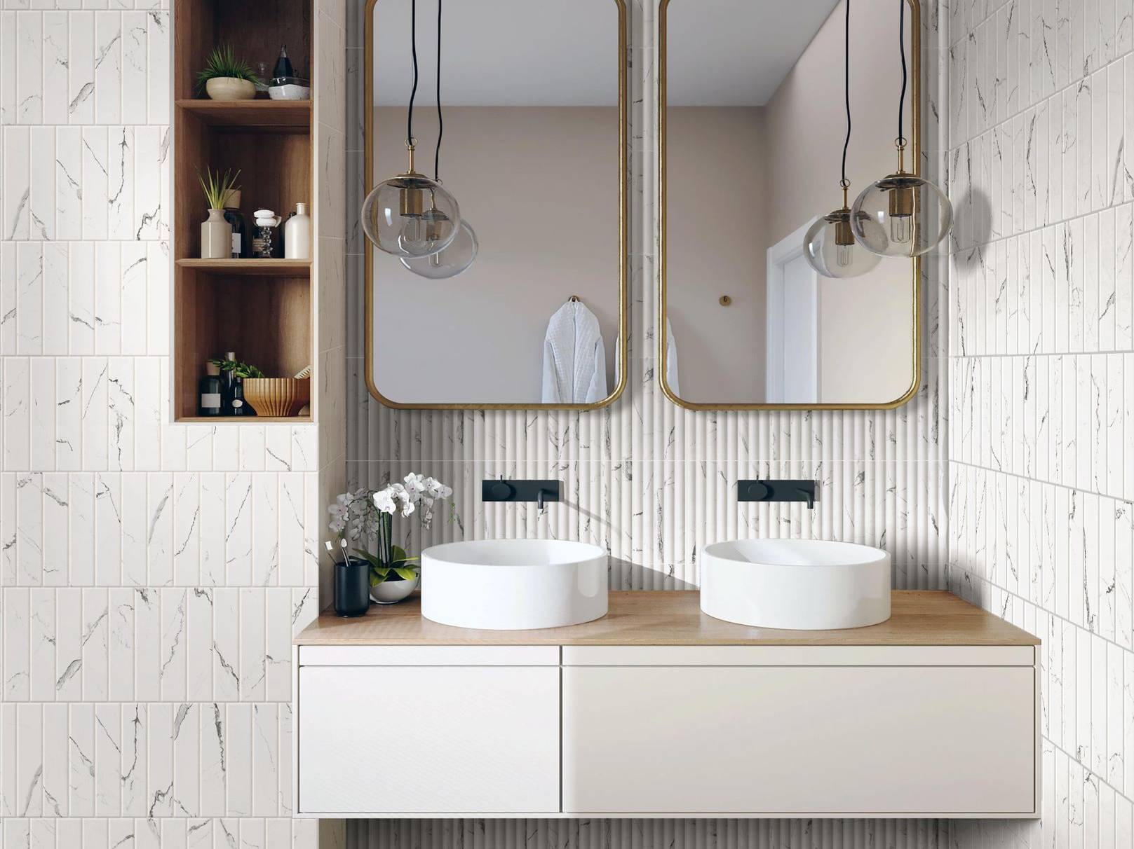 Obsession Statuario % Nero | Qualis Ceramica | Luxury Tile and Vinyl at affordable prices