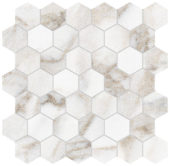 Royal Stoneworks 2" Calacatta Royale Hex | Qualis Ceramica | Luxury Tile and Vinyl at affordable prices