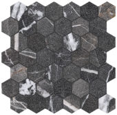 Royal Stoneworks 2" Regal Black Vein Hex | Qualis Ceramica | Luxury Tile and Vinyl at affordable prices