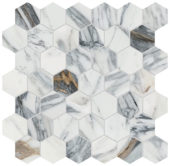 Royal Stoneworks 2" Regal White Vein Hex | Qualis Ceramica | Luxury Tile and Vinyl at affordable prices