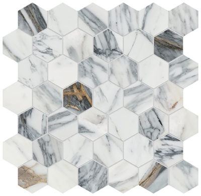 Royal Stoneworks 2″ Regal White Vein Hex