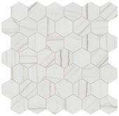 Royal Stoneworks 2" Tuscan White Vein Hex | Qualis Ceramica | Luxury Tile and Vinyl at affordable prices