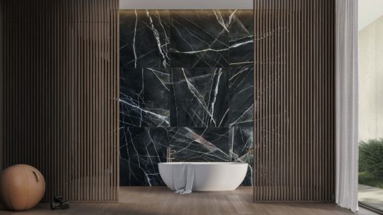 Royal Stoneworks 48X48 Regal Black Vein Honed | Qualis Ceramica | Luxury Tile and Vinyl at affordable prices