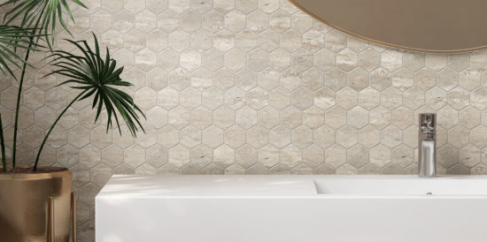 Saturnia 3x3 Hex Navona Matte | Qualis Ceramica | Luxury Tile and Vinyl at affordable prices