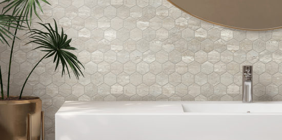 Saturnia 3x3 Hex Silver Matte | Qualis Ceramica | Luxury Tile and Vinyl at affordable prices