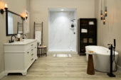 Carrara Marble Gloss Shower Wall Kit 30x60x94 | Qualis Ceramica | Luxury Tile and Vinyl at affordable prices