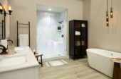 Carrara Marble Gloss Shower Wall Kit 32x60x94 | Qualis Ceramica | Luxury Tile and Vinyl at affordable prices