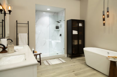 Carrara Marble Gloss Shower Wall Kit 32x60x94