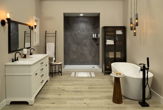 Cracked Slate Gloss Shower Wall Kit 30x60x94 | Qualis Ceramica | Luxury Tile and Vinyl at affordable prices