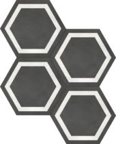 Form 7" Hexagon Frame Graphite | Qualis Ceramica | Luxury Tile and Vinyl at affordable prices
