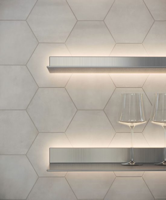 Form 7" Hexagon Ice | Qualis Ceramica | Luxury Tile and Vinyl at affordable prices