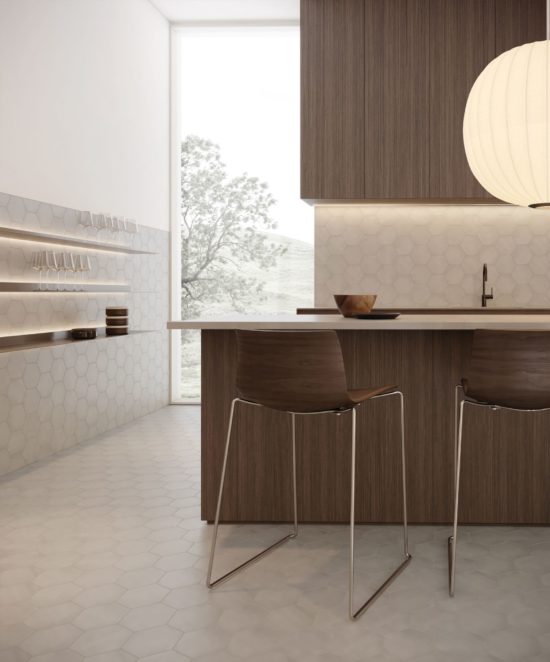 Form 7" Hexagon Ice | Qualis Ceramica | Luxury Tile and Vinyl at affordable prices