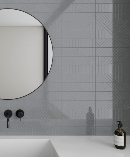 Geometra 3x12 Charcoal Maze | Qualis Ceramica | Luxury Tile and Vinyl at affordable prices