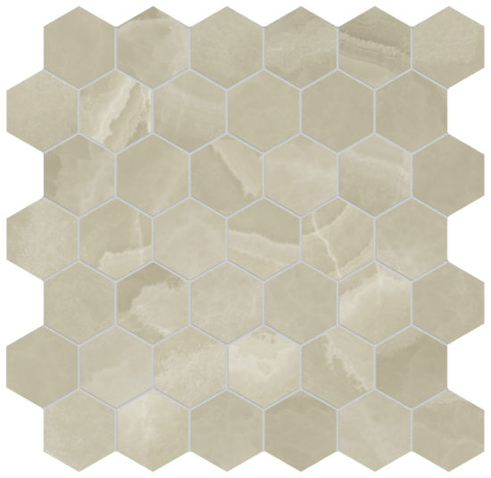 Lustra 2" Hex Onyx Hazel Honed