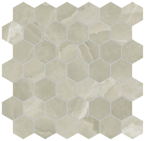 Lustra 2" Hex Onyx Sage Honed