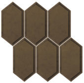 Obsidian Bronze Beveled Hexagon Mosaic | Qualis Ceramica | Luxury Tile and Vinyl at affordable prices