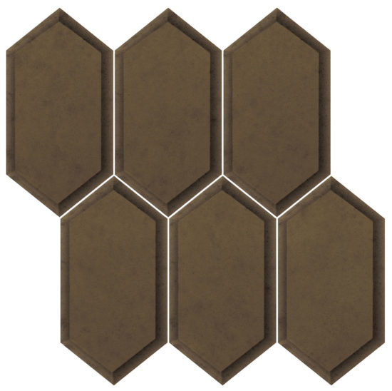 Obsidian Bronze Beveled Hexagon Mosaic