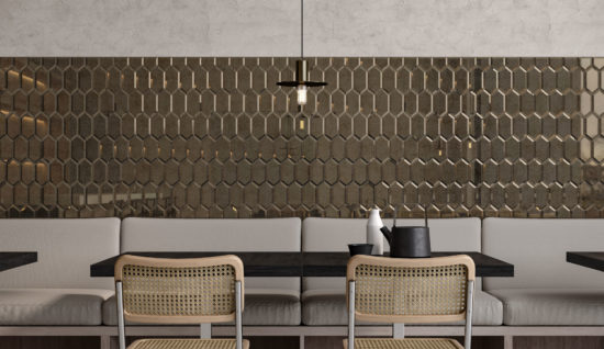 Obsidian Bronze Beveled Hexagon Mosaic | Qualis Ceramica | Luxury Tile and Vinyl at affordable prices