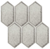 Obsidian Silver Beveled Hexagon Mosaic | Qualis Ceramica | Luxury Tile and Vinyl at affordable prices