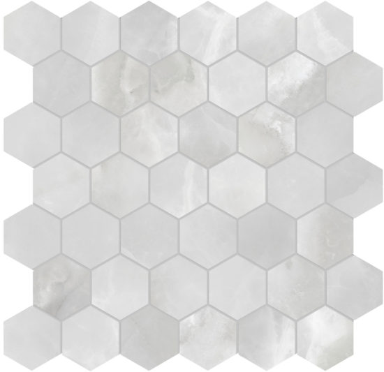Plata Onyx Crystallo 2 Hexagon Polished | Qualis Ceramica | Luxury Tile and Vinyl at affordable prices