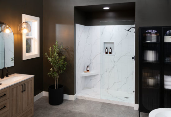 Shower Pan 36x60 Bianco Marble | Qualis Ceramica | Luxury Tile and Vinyl at affordable prices