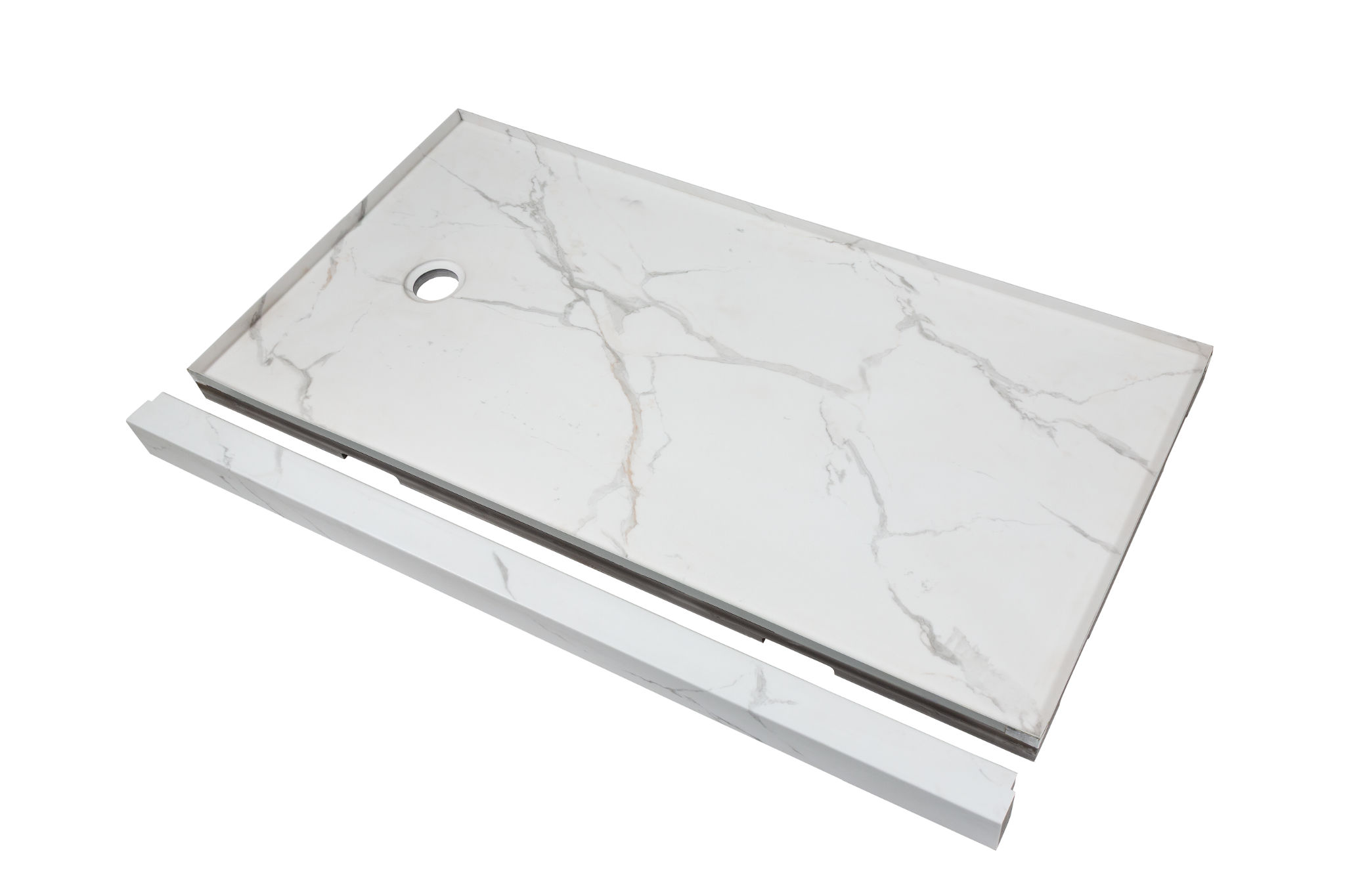 Shower Pan 36x60 Bianco Marble
