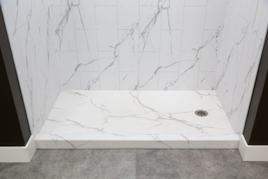 Shower Pan 36x60 Bianco Marble | Qualis Ceramica | Luxury Tile and Vinyl at affordable prices