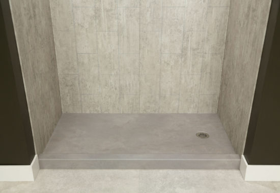 Shower Pan 36x60 Urban Concrete | Qualis Ceramica | Luxury Tile and Vinyl at affordable prices