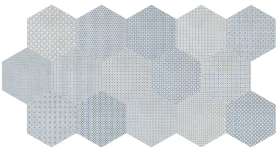 Tapestri 8.5 Denim Blend Hexagon | Qualis Ceramica | Luxury Tile and Vinyl at affordable prices