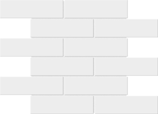 White Brick Pattern Glossy Glazed Ceramic 2"x6" | Qualis Ceramica | Luxury Tile and Vinyl at affordable prices