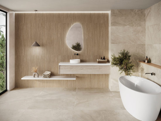 Striata Wood 24x48 Natural | Qualis Ceramica | Luxury Tile and Vinyl at affordable prices