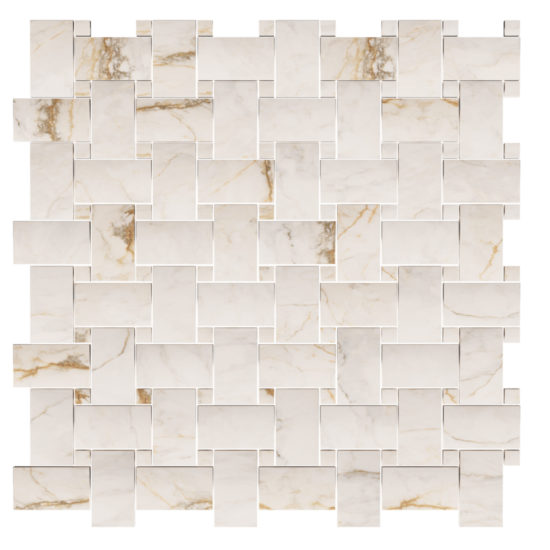 Perfect Calacatta 1x2 Basketweave | Qualis Ceramica | Luxury Tile and Vinyl at affordable prices