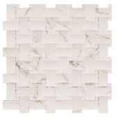 Perfect Calacatta 1x2 Basketweave | Qualis Ceramica | Luxury Tile and Vinyl at affordable prices