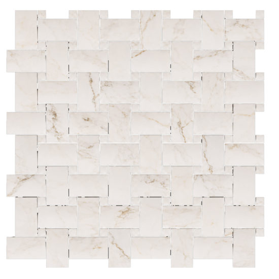 Perfect Calacatta 1x2 Basketweave | Qualis Ceramica | Luxury Tile and Vinyl at affordable prices