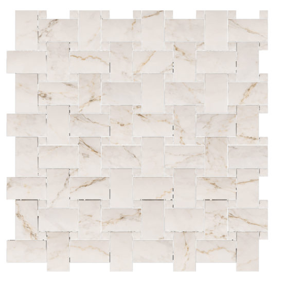 Perfect Calacatta 1x2 Basketweave | Qualis Ceramica | Luxury Tile and Vinyl at affordable prices