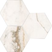 Treasure II Perfect Calacatta 6" Hex Carved | Qualis Ceramica | Luxury Tile and Vinyl at affordable prices